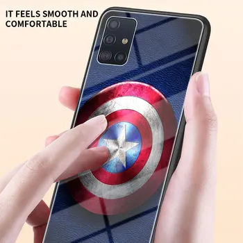 Superhrdina Kapitán Amerika Marvel Tvrdeného Skla Telefón puzdro pre Samsung Galaxy A52 A72 A51 A71 A50 A70 A91 A32 5G A21s A12 Kryt