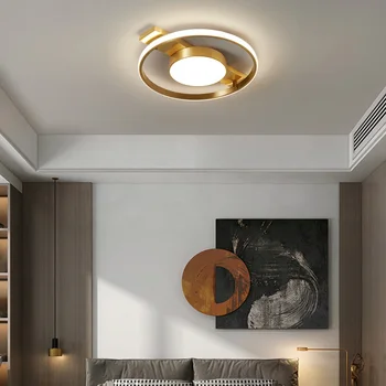 FKL moderné Medi Zlaté stropné svietidlo Pre spálne uličkou lampa LED Nordic romantický kolo spálňa na čítanie vnútorné osvetlenie Svietidlá