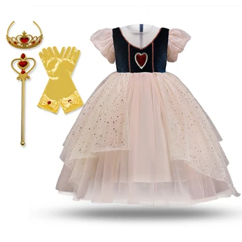 Princezná Snehulienka Dievčatá Cosplay Zdobiť Pre Deti, Oblečenie Halloween Party Kostým Na Deti Karnevalové Narodeniny Nóbl Oblečenie