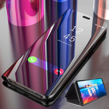 Smart Mirror Flip Telefónu Prípade Huawei Nova 8 Pro 7i 6 SE 5 3i Y6 Y7 Y8P Y9 Prime 2019 Kožené Stojan, Kryt Ochranný plášť