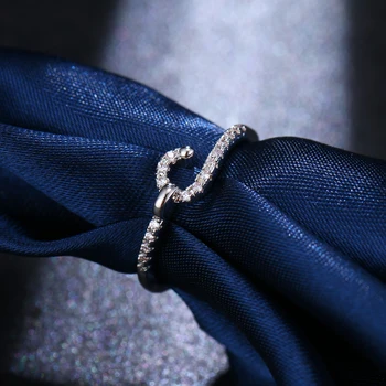 Luxusné Nový Dizajn Háčik Vzhľad Sľub Svadobné Svadobné Móda Žena Prst Prsteň, Šperky Dropshipping veľkoobchod