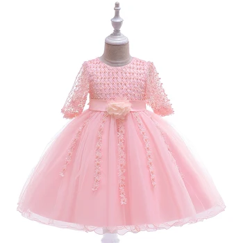 2021 Vianočné Šaty Lištovanie Formálne Elegantné Svadobné Šaty Princezná Šaty Flower Večer Deti Strana Pre Dievča Deti Oblečenie