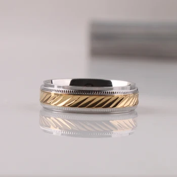 Snubné prstene Široký 6mm Rezbárstvo prúžok krúžky 316L Nerezovej Ocele muži ženy prst prsteň veľkoobchod veľa
