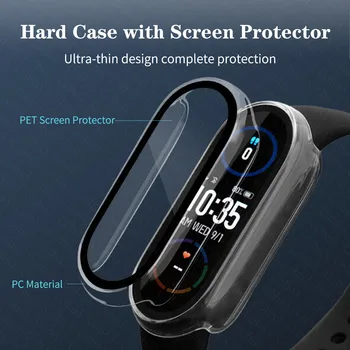 Sklo Pre Xiao Mi Band 6 5 4 3 Screen Protector Film Prípade Miband 6 5 Smart Watchband Úplný Ochranný Kryt, Popruh Náramok
