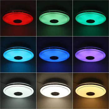 300W Moderné RGB Stlmiť Hudbu Stropné Lampy, Diaľkové & APP Control LED Stropné Svietidlá Domov bluetooth Reproduktor Osvetlenie Zariadenie 220V