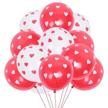 10pcs 12inch Červené Biele Srdce Latexové Balóny Romantická Výzdoba Globos Na Valentína Svadobné Navrhnúť Dievča Láska Balón