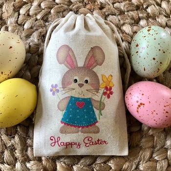 5 ks cute Bunny králik mrkva čokoládové cukrovinky liečbu súčasnosti darčekové tašky na dieťa, chlapec, dievča Egg Hunt Kôš veselú veľkú noc Party dekorácie