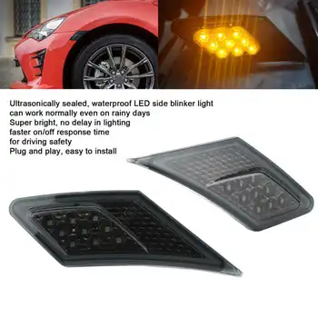 Dvojica LED Strane Marker Zase Signál Leaf Svetlá Údené Objektív vhodný pre Scion FR‑S/Subaru BRZ/GT86 2013 2016 2017 2018-2020