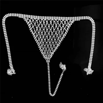 Sexi bohyňa telo šperky podprsenka remeň vyhovovali žien bielizeň exkluzívne transparentné duté lesklé diamond beach bikiny