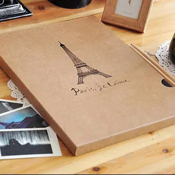 Vysoko Kvalitný Romantický Eiffelova Veža Album Fotografií A4 na Ručné Vintage DIY Scrapbooking Foto Album