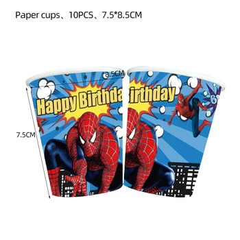 Spiderman Tému Narodeninovej Party Dekorácie Jednorazové Papierové Poháre Taniere Nakpins Balóny pre Deti Chlapcov Party Dekorácie Dodávky