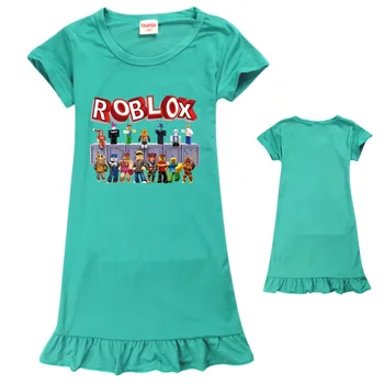 ROBLOXing Nightdress Dievčenské Pyžamo Šaty Deti Cartoon Lete Nightgown Domáce Oblečenie Deti Gabby Mačky Sleepwear