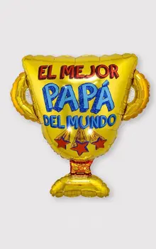 10pcs španielsky Šťastný Deň otcov Trofej Hélium Globos Feliz Dia Super Papa Fóliové Balóniky otec, matka, Party Dekorácie Baloes