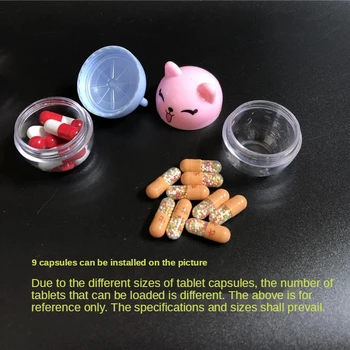 2 ks Cartoon Jasné Úložný Box Pilulku Prípade, Plastové Fľaše Drog Kontajner Kapsula Týždenný Tablet Medicíny Štiepačky Držiak na Okno