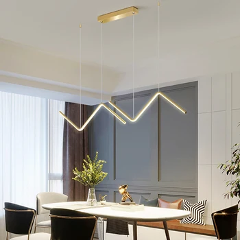 Nordic jednoduchý štýl led moderná obývacia izba reštaurácia office štúdia zlatý luster home designer vnútorné osvetlenie Luster