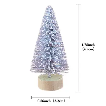 12-Dielny Mini Vianočný Stromček Sisal Hodváb Cedar - Dekorácie Malý Vianočný Stromček - Zlato, Striebro Modrá Zelená Biela Mini Strom