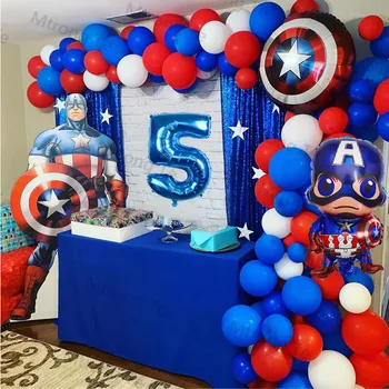 1Set Super Hrdina Balón Kapitán Amerika Narodeninovej Party Dekorácie, Detské Sprcha Dekor Deti Strany Kreslená Postavička Balón Globos