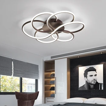 Moderné LED Lustre Svietidlá pre Obývacej Izby, Spálne, Kuchyne Domov S Diaľkovým ovládaním Biely Lesk Stropné Lampy