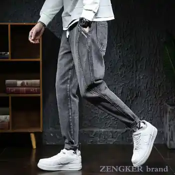 Veľké metrov džínsy muž nadrozmerné hárem nohavice elastický pás strečové nohavice 7XL 6XL 5XL mužov módne oblečenie