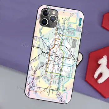 London Underground Trubice Mapu Telefón puzdro Pre iPhone 13 11 12 Pro Max mini X XR XS Max 6 8 7 Plus SE 2020 Zadný Kryt