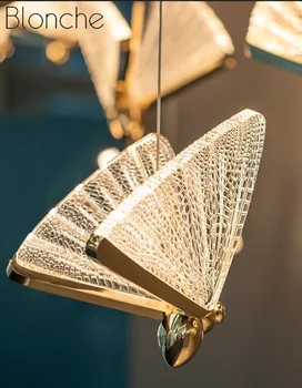 2021 Nový Butterfly Lampa Nordic Prívesok Svetlo Moderný Minimalistický Luxusné Art, Nočné Lampy, Reštaurácia, Hala Schodisko Svetlo