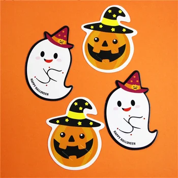 50Pcs Halloween Tekvica Ghost Lízatko Papier Karty DIY Candy Karta Papier Dovolenku Dekorácie Karty