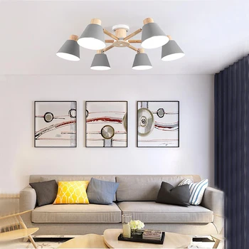 Denník obývacia izba luster E27 moderný minimalistický spálňa štúdia stropné svietidlo rotujúce svetlo reštaurácia kuchyňa masívneho dreva lampa