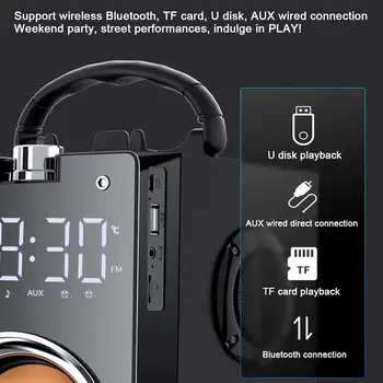 Super Bass Bluetooth-kompatibilné Prenosné Reproduktory Stĺpec Vysoký Výkon 3D Stereo Subwoofer Hudobné Centrum Podpory AUX TF FM HI-FI
