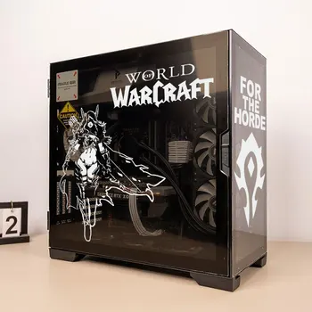 World of Warcraft Herné PC Prípade Nálepky ATX Mid Počítač, Skla, Kože, Dekoratívne Odtlačkový Vymeniteľné Nepremokavé Nálepky Duté Sa