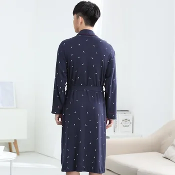 Takí Muži Vytlačené Dlhý Rukáv Ležérne Pánske Župany Bavlna Pohodlné Kimono oblečenie pre voľný čas Veľké Veľkosti 3XL Voľné Ulzzang Elegantné Sleepwear
