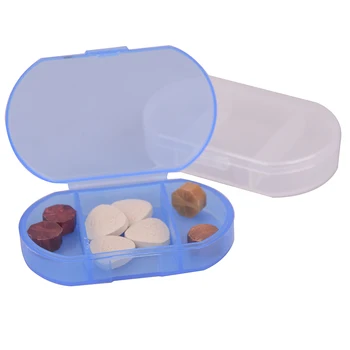 Mini Tabletky Box Drog Cestovné Delič Prenosné Modrá Nástroj 3 Mriežky Medicíny Tablet Týždeň Pillbox Prípade Kontajner Organizátor Zdravotnej Starostlivosti