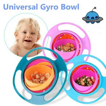 Novorodenca Misy Univerzálny Gyro Bowl Praktický Dizajn Detí 360 Stupňov Otočiť Rovnováhu Gyro Dáždnik Misy Odolný Misa