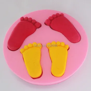 Nohy stopu pre dieťa narodeninovej party fondant tortu formy na mydlo čokoláda plesne kuchyni pečenie FM006