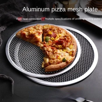 Non stick Pizza Obrazovke Pan Pečenie Zásobníku Kovové Čistý Nové Hladký Hliníkový BBQ Pečenie Kuchynské Náradie Pizza 6-22 inch
