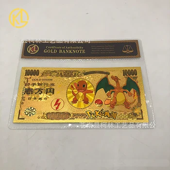 Pokemon 10-dielna sada zlatá zlatá fólia pamätné karty Deti zberu karty Vianočné darčeky pre Chlapcov a dievčatá, hračky
