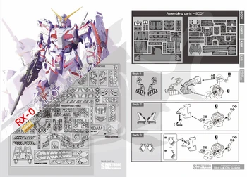 SH STUDIO MG 1/100 Jednorožec Gundam KA VAJÍČKA Univerzálny Leptanie Plechu Detail Tonikum