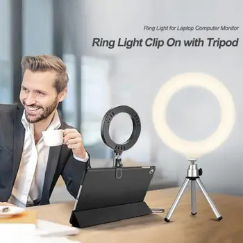 6.3 Palcový Selfie Ploche Krúžok Light LED Lampa S Statív Stojí Držiaka Telefónu Pre službu Live make-up YouTube Video Fotografovanie Štúdio