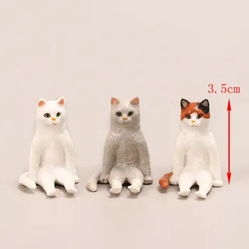 6 Ks/set Roztomilé 3,5 cm Simulácie Zvieracích Mačka Sedí PVC Model Obrázok Zberateľskú Bábiky Deti Hračky Ploche Tortu Dekorácie, Darčeky