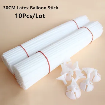 10pcs/veľa 30/40 CM Latex/Fóliový Balón Palicami Biele PVC Prúty pre Balóny Držiteľ Palice s Cup Party Dekorácie, Doplnky, Hračky