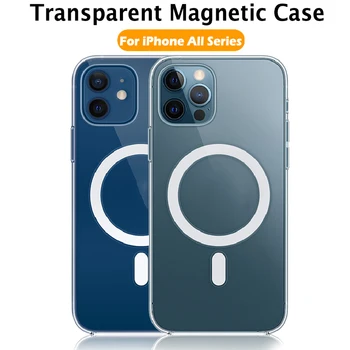 Pevný Crystal puzdro Pre Apple iPhone Kryt Pre iPhone 12 13 Pro Max Mini Magnetický Kryt Pre iPhone 13 11 Pro Max XR XS Max Funda