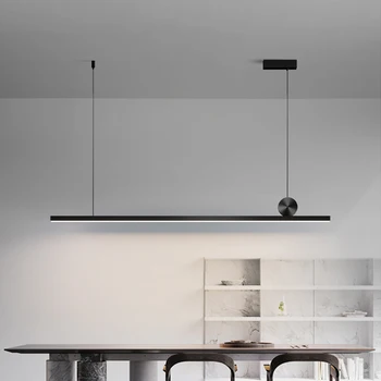 Moderný minimalistický reštaurácia luster Nordic minimalistický a v jedálni jedálenský stôl pásy svetla tvorivé nové obývacia izba, spálňa