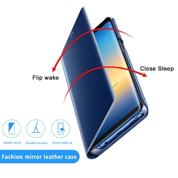 Smart Mirror Telefón puzdro Pre Samsung Galaxy A21S S20 Ultra S10 Poznámka: 20 10 8 9 A50 A70 A7 A9 2018 S8 S9 Plus Plný Kryt Flip Case