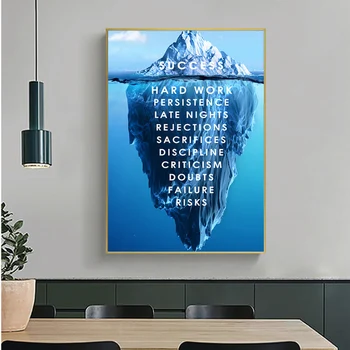 Modré Ľadovce Úspešné Plagát Na Stenu Umelecké Plátno Maľovanie Na Šírku Obrazu Na Obývacia Izba Dekorácie Cuadros Č Rám