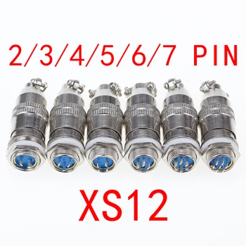 1Pcs XS12 Letectva Plug 12mm 2/3/4/5/6/7 Pinov Konektora Vzduchu Plug Square/Kolo Zásuvky