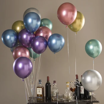 10pcs 12 Palcový Kovové Chrome Latexový Balón 2,8 g Pribrala Pearlescent Kovové Ples Svadobné Dodávky Happy Birthday Party Decor