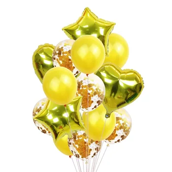 15pcs láska päť-špicaté hviezdy hliníková fólia balóny latexové sequin nastaviť narodeninovej party hostinu, svadbu dekorácie