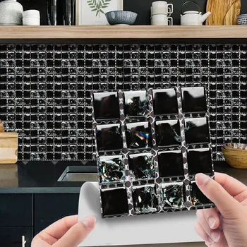 10PCS Kuchyňa Nepremokavé 3D Nálepka Mramorový Vzor Nálepky na Stenu Olej Dôkaz Samolepiace Mozaiky Obývacia Izba Domáce Dekorácie