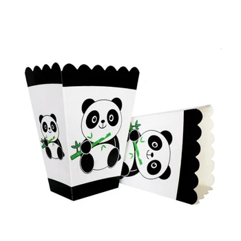 Dieťa Sprcha Narodeninovej Party Deti Láskavosti Panda Tému Candy Box Lepenky Popcorn Boxy Zdobia Udalosti Dodávky 6pcs/veľa