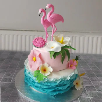 Flamingo Tortu Vňaťou Tropic Strany Letné Dievča Narodeniny, Svadbu, Výzdoba Flamingo Darčeky Havaj Havaj Party Dekor Cake Decor
