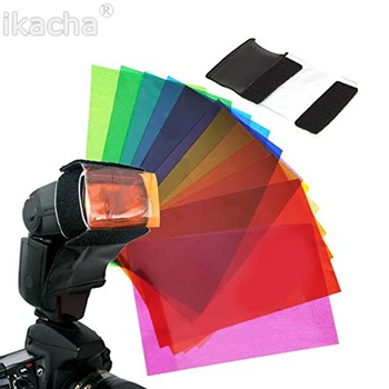 12 Kusov Farba Karta pre Strobist Flash Gél Filter Farby, Vyváženie a s gumičkou Difúzne Osvetlenie Pre Canon, Nikon, SONY